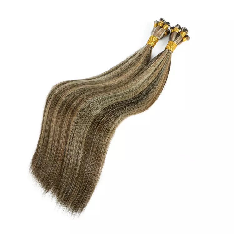 Hand Tied Weft 12A Russian Thin Invisible Ombre 100% Unprocessed Virgin HairHand tied Weft Hair Extensions